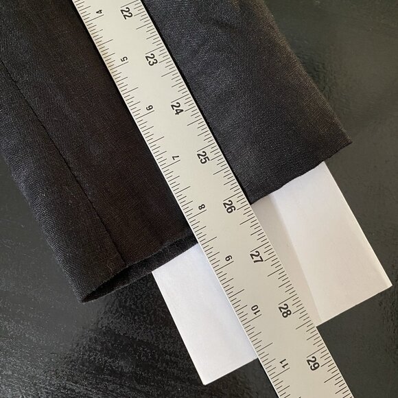 H&M 100% Linen Sport Coat 42R Black Ticket Pocket Blazer Two Button Dual Vent - Picture 14 of 16